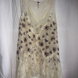 Free People Floral Lace Women Top